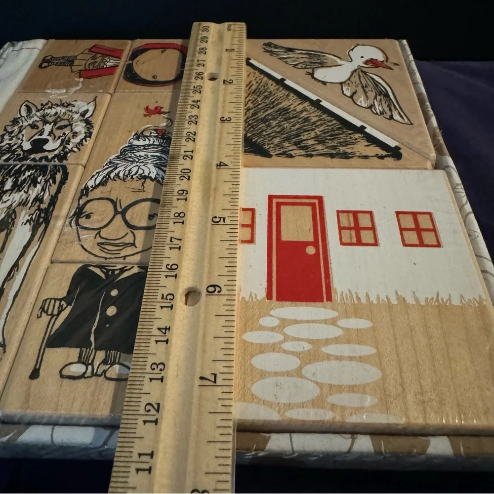 Fidoodle Wood Blocks Fairytale Mashup Little Red Riding Hood Peter Wolf NWOT